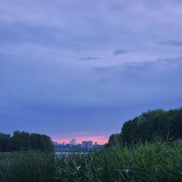 Evening scenes: landscapes, vehicle movement, convention displays, architectural details