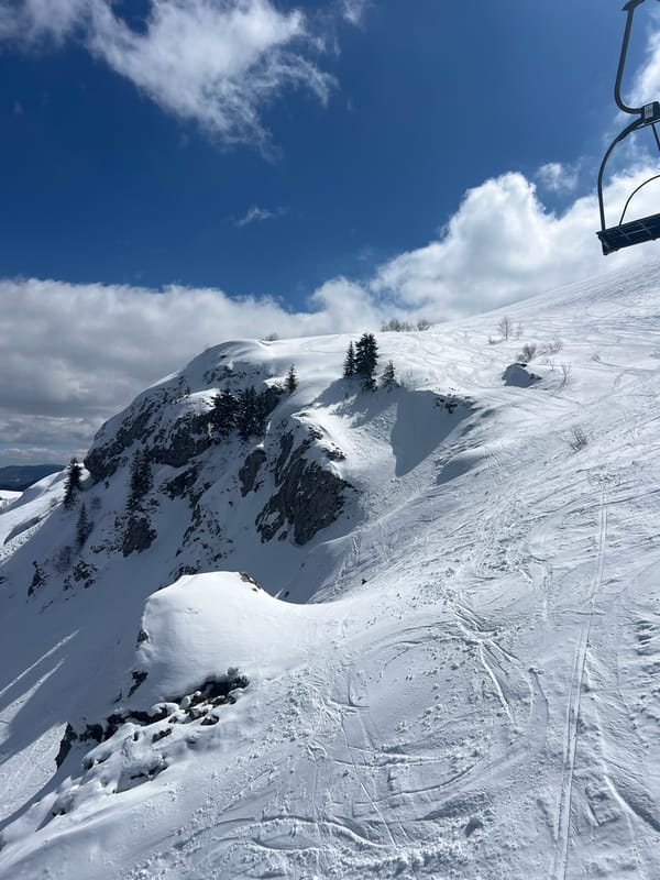 Spring skiing conditions documented at Montenegro mountain resort
