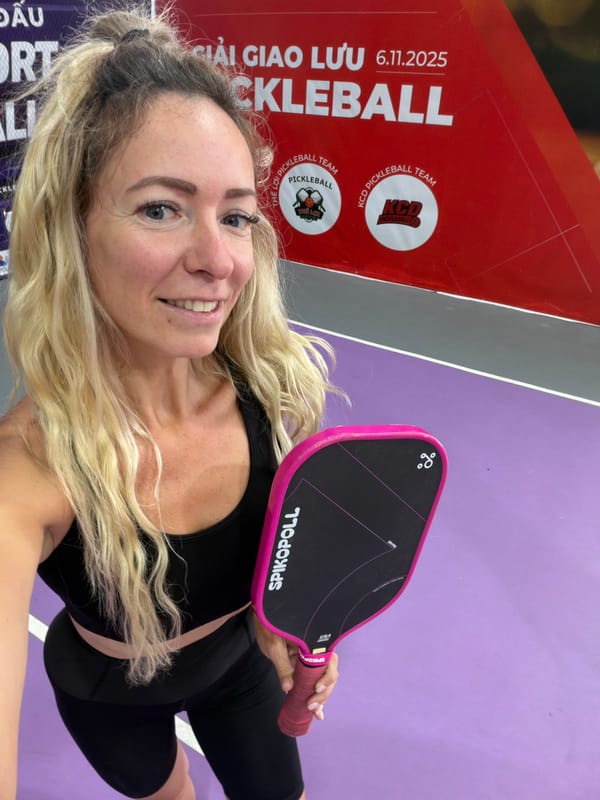Pickleball paddle in hand, Da Lat, Vietnam