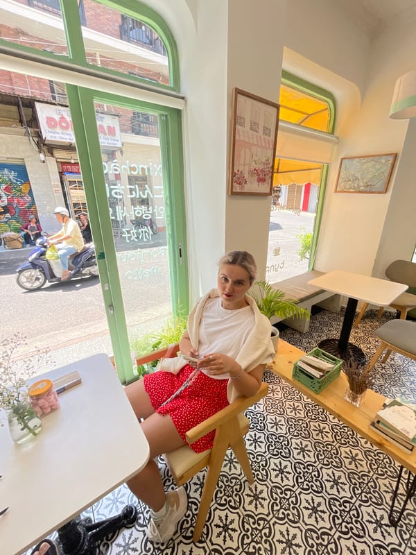 Early morning cafe visit documented at Eyna Coffee, Da Lat