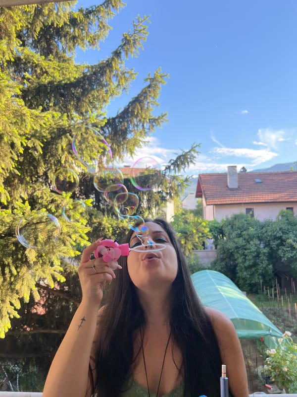Bubble-blowing and gym vibes in Sofia on a summer afternoon
