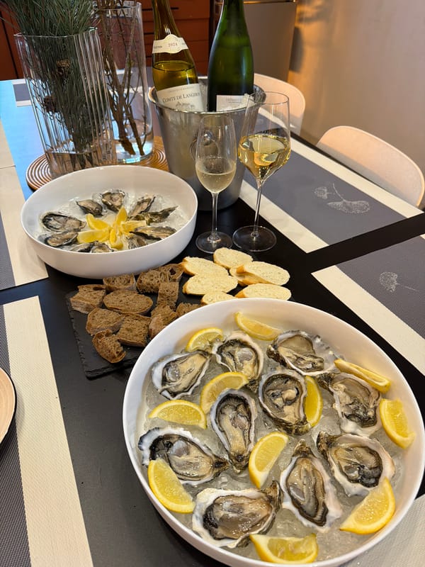 Oyster dinner with wine documented in Ryazan, Russia