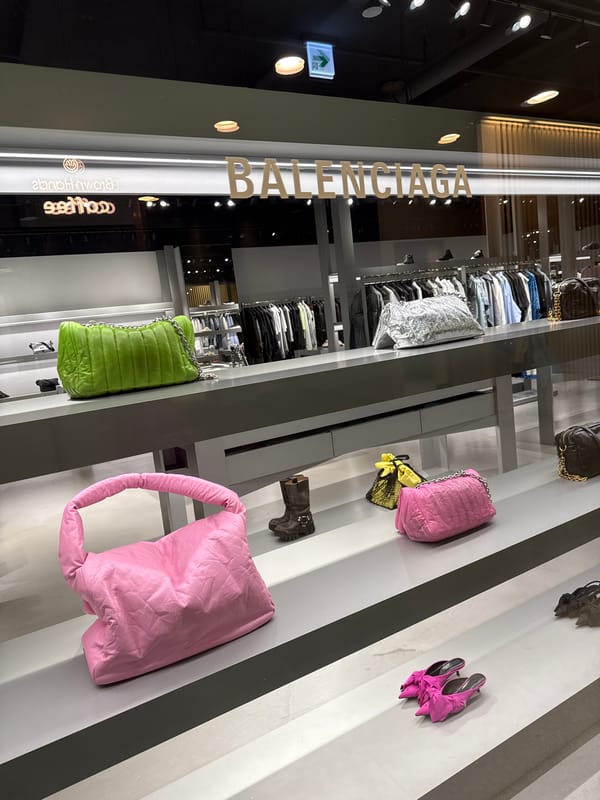 Luxury shopping visit captured at Busan retail complex