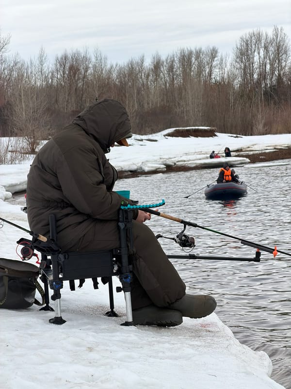 Ice fishing activity observed in Chaikovsky, Russia