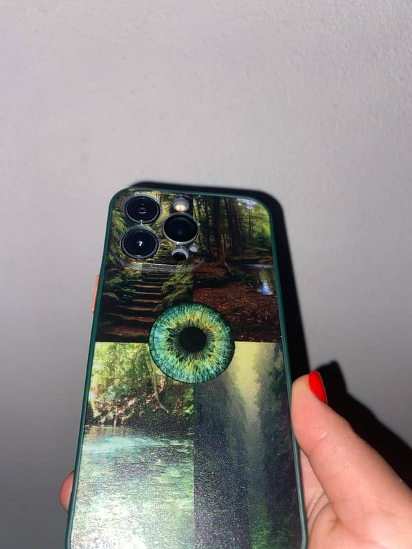 Phone with forest eye case observed in Montenegro