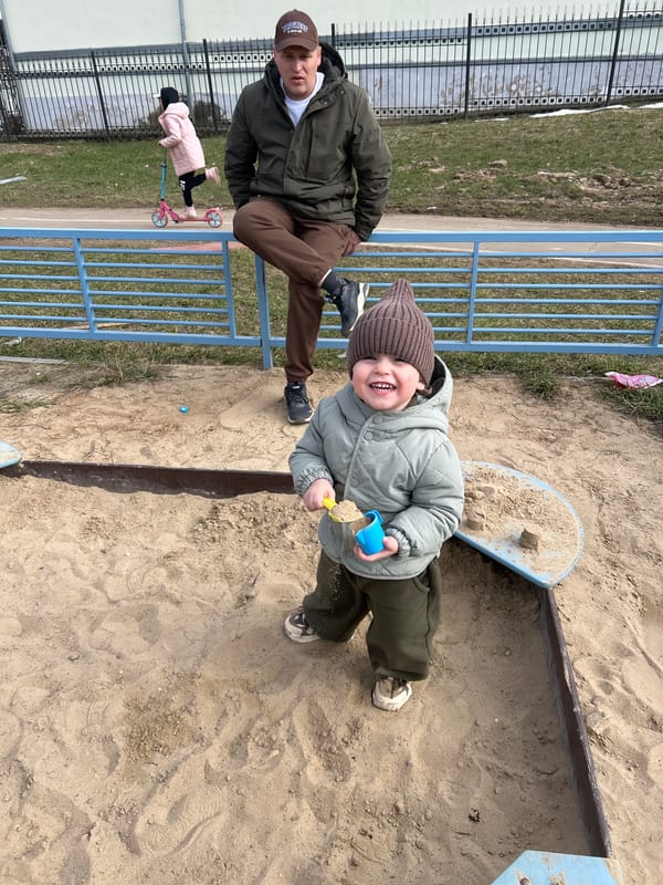Families enjoy afternoon playground activities in Klin, Russia