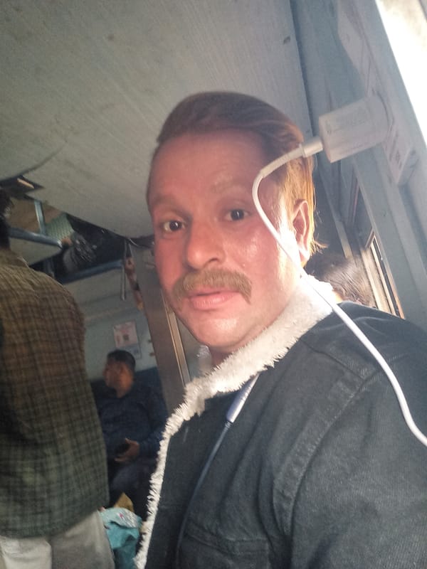 Person poses for mustache selfie in Kalyan-Dombivli