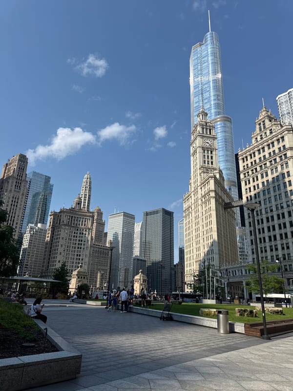 Fourth of July afternoon in downtown Chicago's public spaces