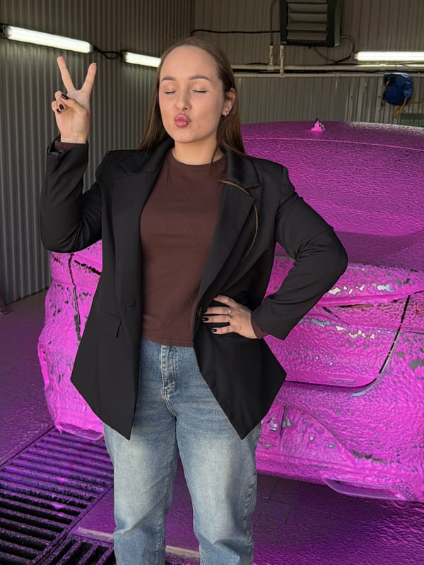 Woman's routine day: car wash and beauty treatment in Chaikovsky