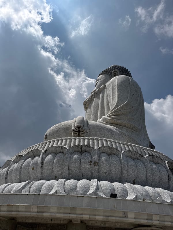 Buddha statue and monkey observed in Karon, Thailand