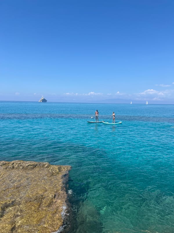 Lazy afternoon on the water in Tropea, Italy