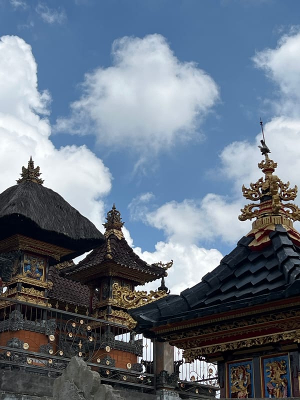 Traditional Balinese temple architecture photographed in Kintamani