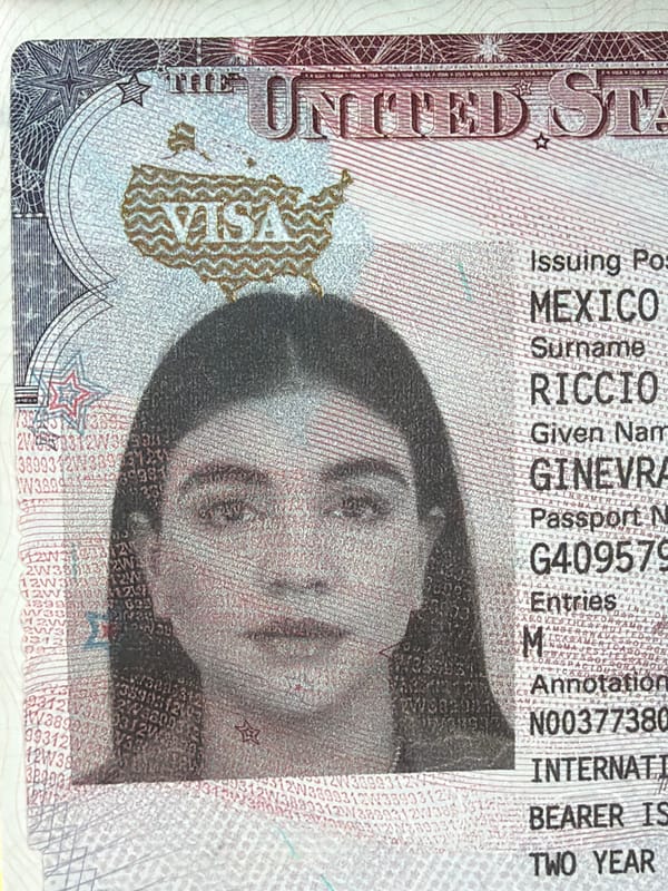Visa documentation and dining captured in Puebla area