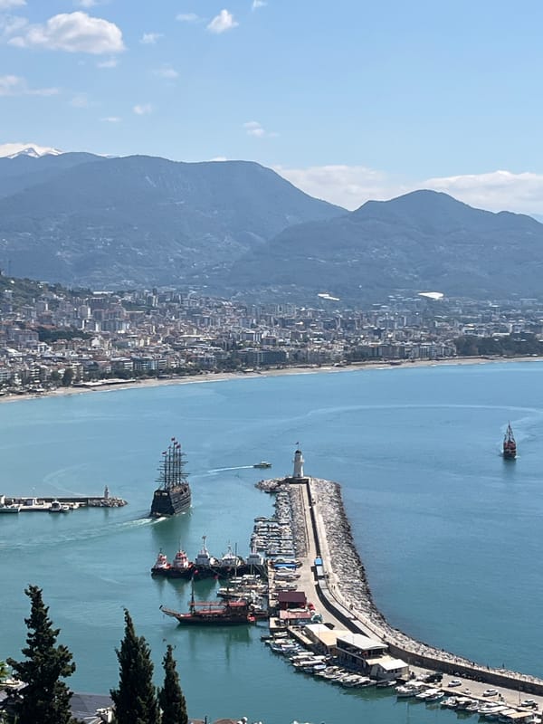Morning coastal panorama documented in Alanya, Turkey