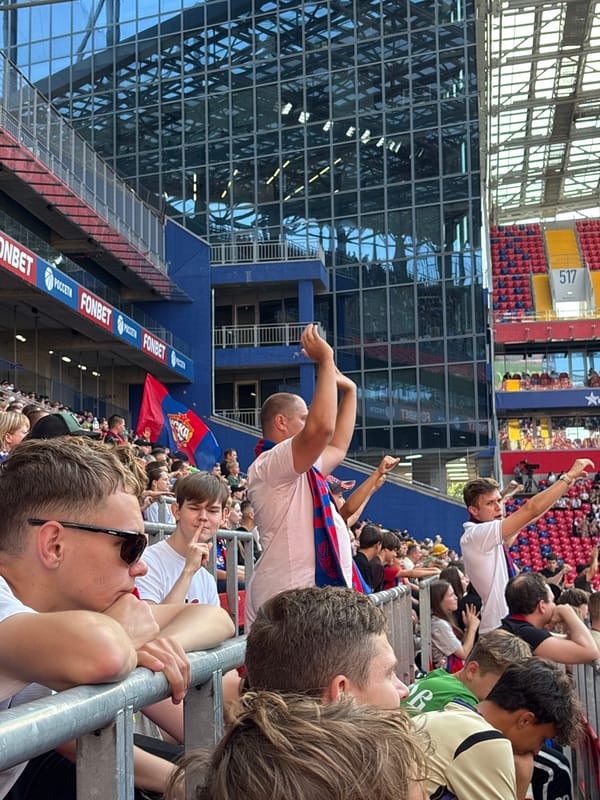 Football match in progress at Arena Khimki, Russia
