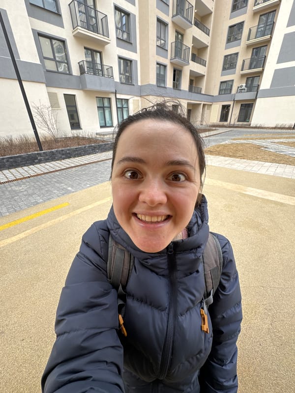 Mother and child enjoy early morning playground visit in Izhevsk
