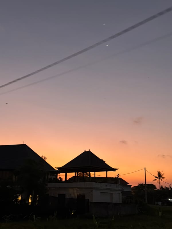 Sunset to nightfall transition documented in North Kuta Indonesia