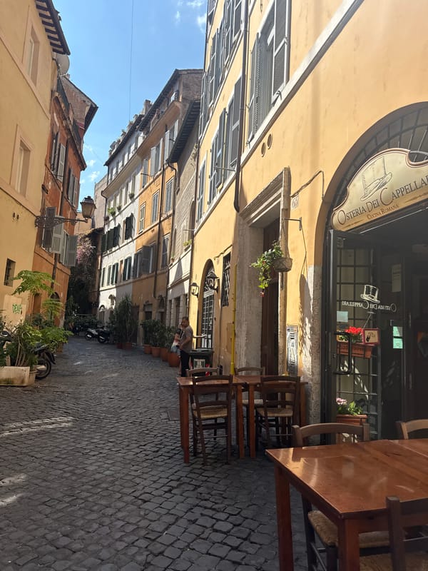 Morning stroll through Rome's historic streets and architecture