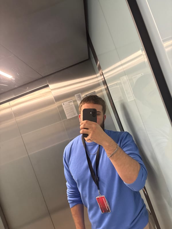 Man takes elevator selfie in Sofia office building