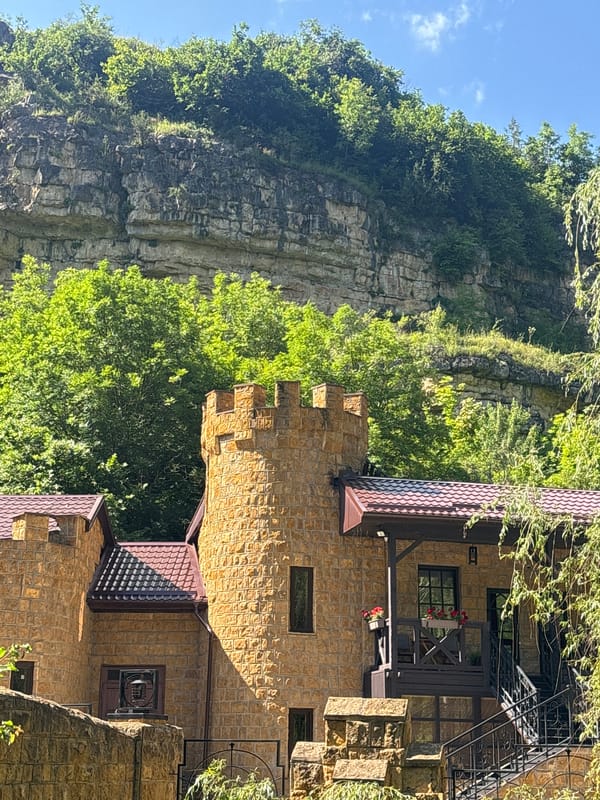 Stone architecture and river gorge scenery in Kislovodsk