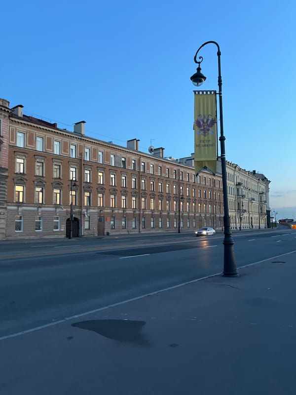 Dusk scenes captured across Saint Petersburg's illuminated architecture