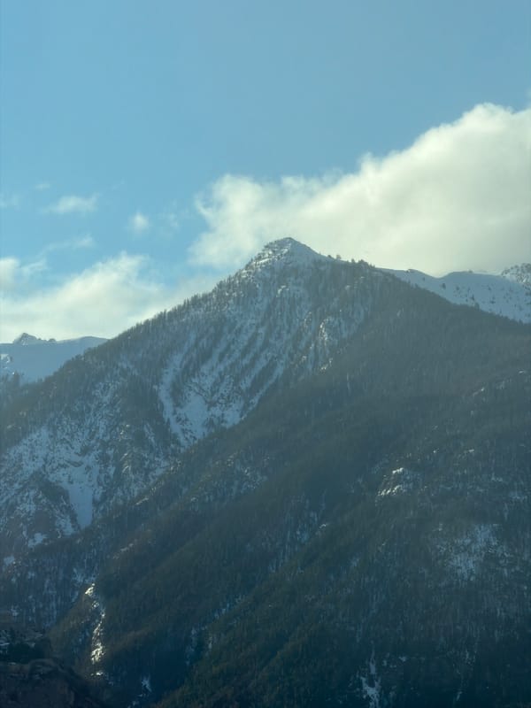 Snow-covered mountain landscape observed in Saint-Chaffrey, France