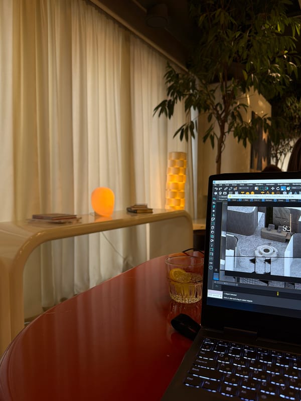 Designer works on 3D architectural renderings in Yerevan workspace