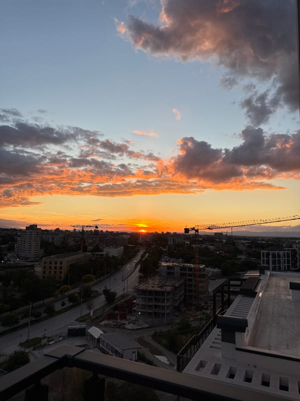 Sunset views across Plovdiv from multiple perspectives