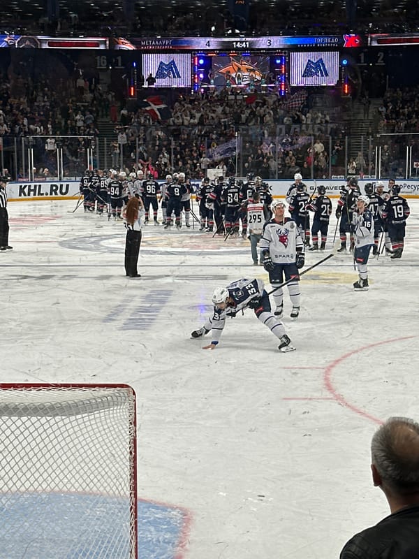 Hockey game witnessed at packed indoor arena