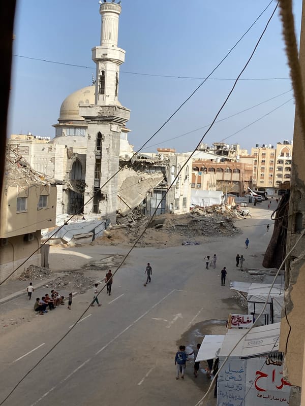 Children play amid destruction in Khan Yunis refugee areas