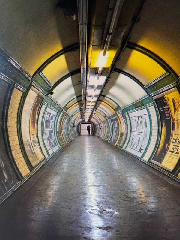 Urban tunnels and underpasses, graffiti-heavy and dimly lit