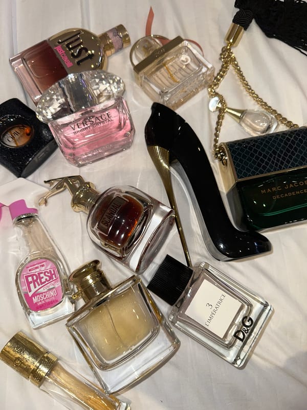 Designer perfume collections and philosophical reflections documented across London