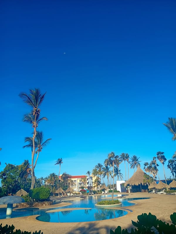 Beach resort visit documented at Playa El Agua Venezuela