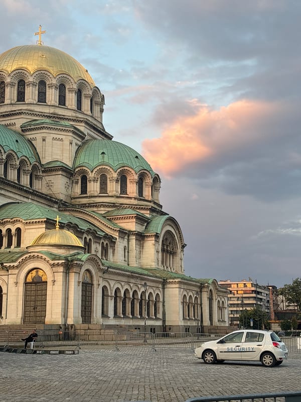 Alexander Nevsky Cathedral's gold and green domes, Sofia