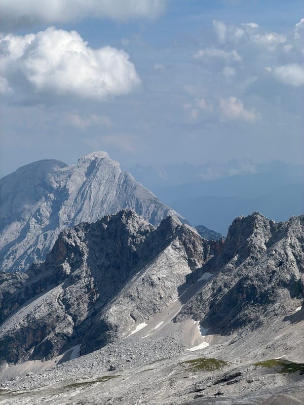Close-up views of the Zugspitze's rocky peaks near Garmisch-Partenkirchen