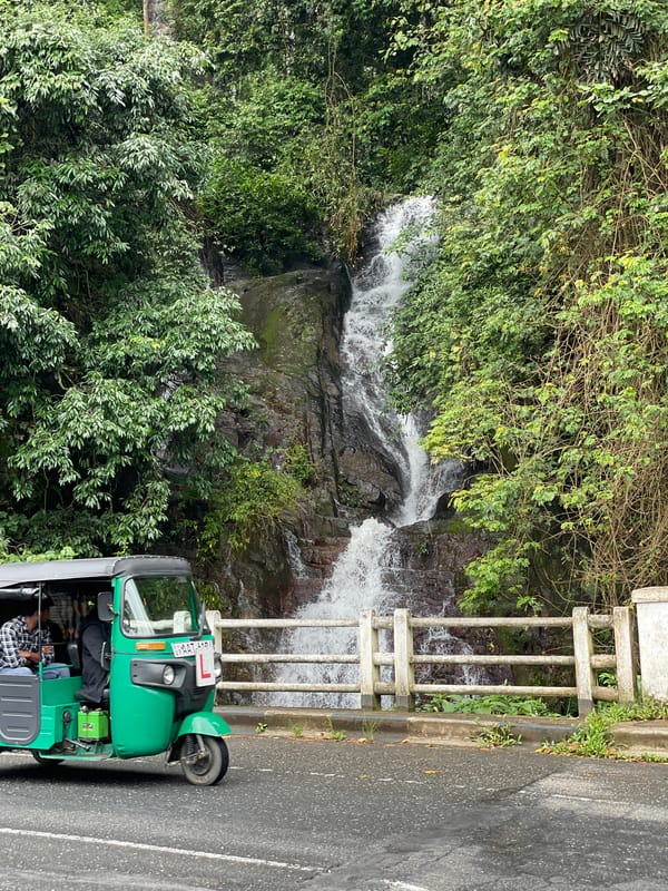 Green tuk-tuk spotted parked on Beragala road
