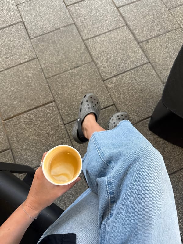 Morning coffee and selfies captured in Tel Aviv