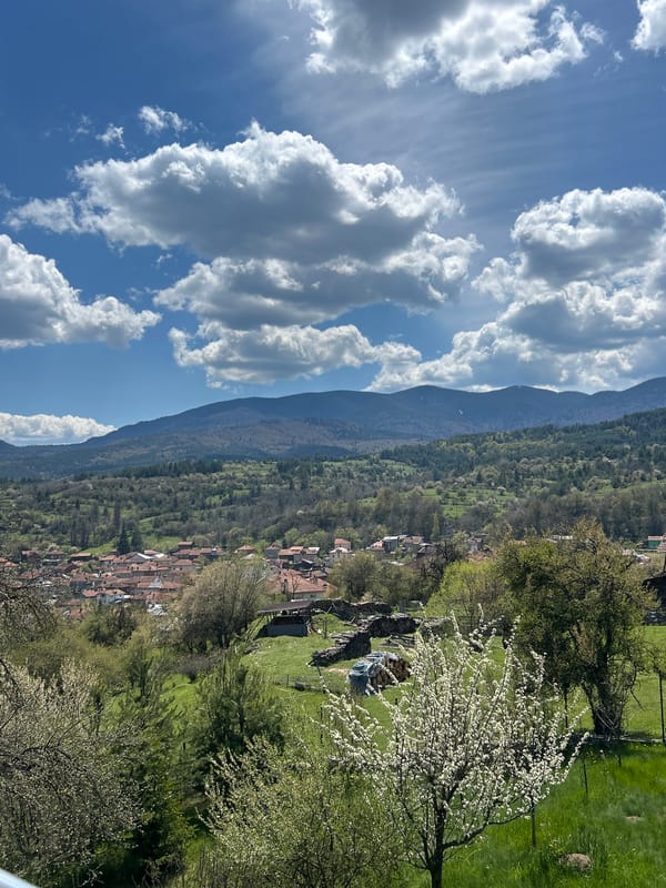 Spring day scenes captured in Bulgarian mountain village