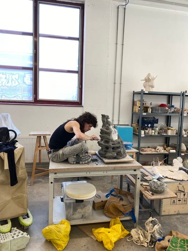 Artist studio documented in Saint-Ouen-sur-Seine during daytime hours