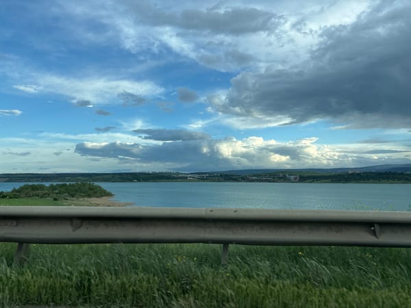 Roadside landscape views captured near Tbilisi waterway