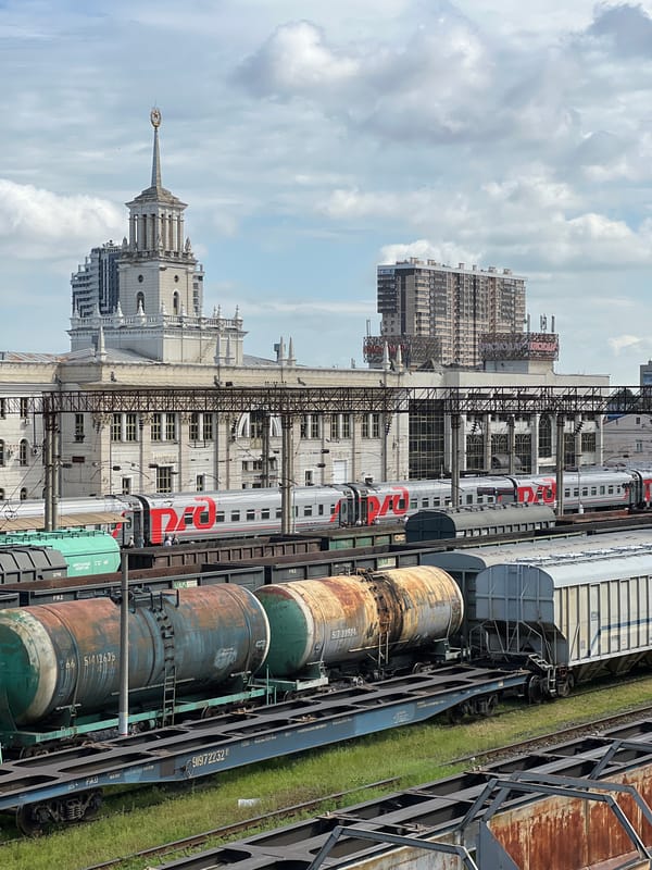 Railway yard and station operations documented in Krasnodar