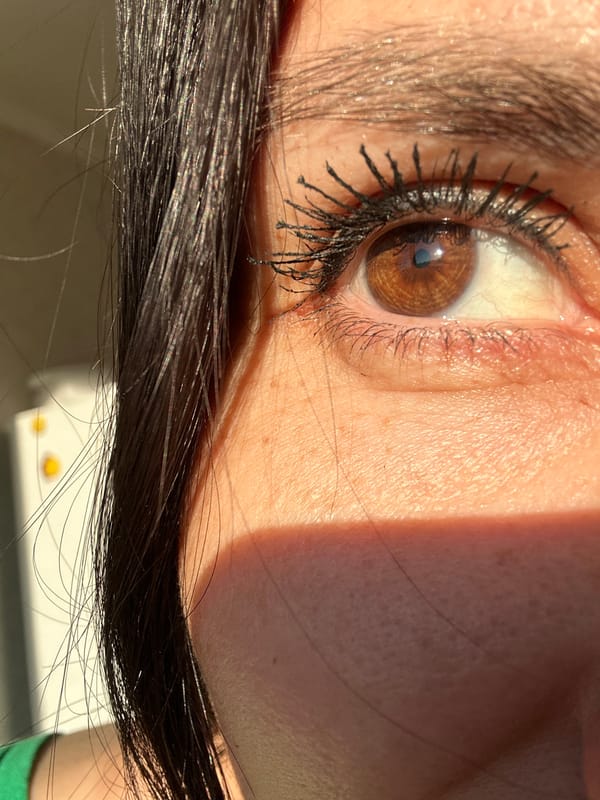 Close-up portrait and sky view captured at same location