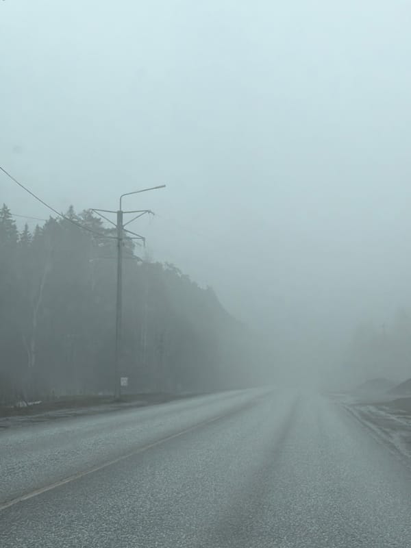 Heavy fog reduces visibility on Chaikovsky road
