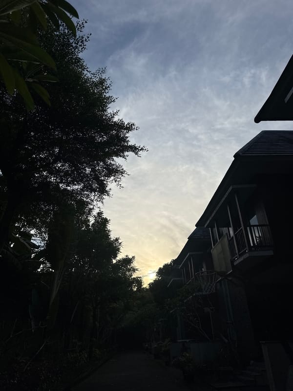 Morning neighborhood life observed in Kuta Selatan, Indonesia