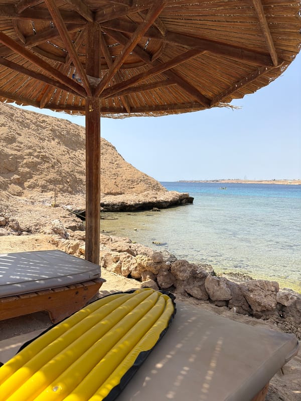 Sunny beach morning observed in Sharm El Sheikh