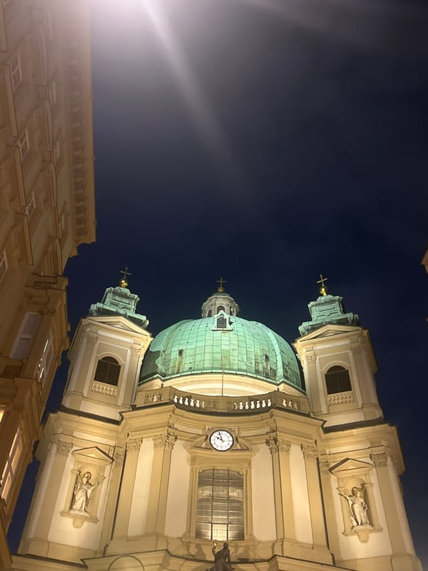 Vienna's inner city landmarks at dusk and into the night