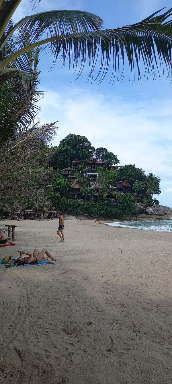 Early morning beach life captured in Thailand coastal area