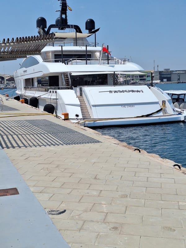 Luxury yacht spotted at Valencia's Marina Real Juan Carlos I