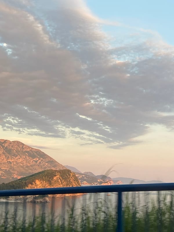 Sunset views captured along Montenegro's scenic Budva coastline