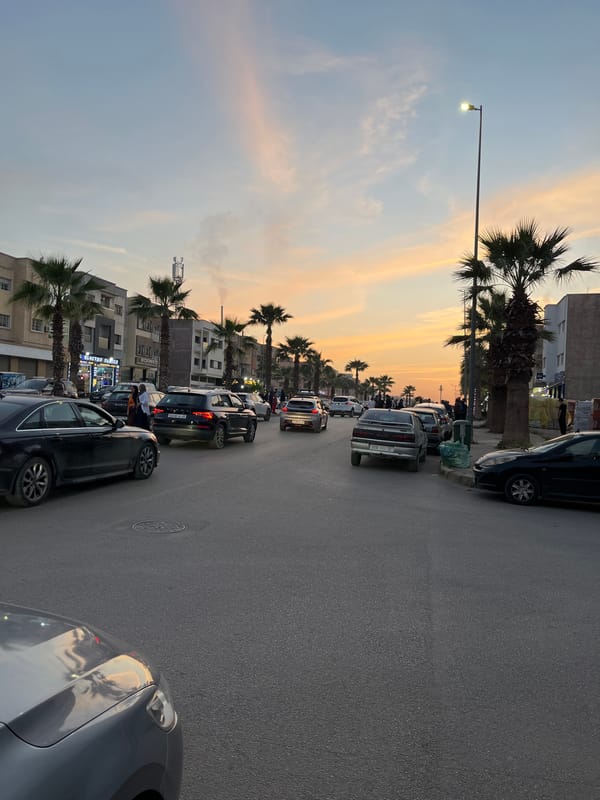 Sunset street scenes documented in Fez, Morocco